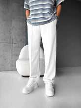 Men's Imported Plated White Baggy Joggers