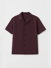 Men’s Luxury Imported Coat Collar Maroon Shirt