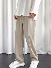 Men's Imported Plated Beige Baggy Joggers