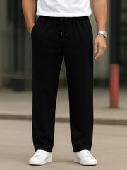 Men's Imported Loose Bottom Black Trouser