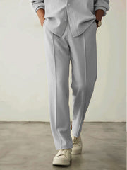 Men's Imported Plated Light Grey Baggy Joggers