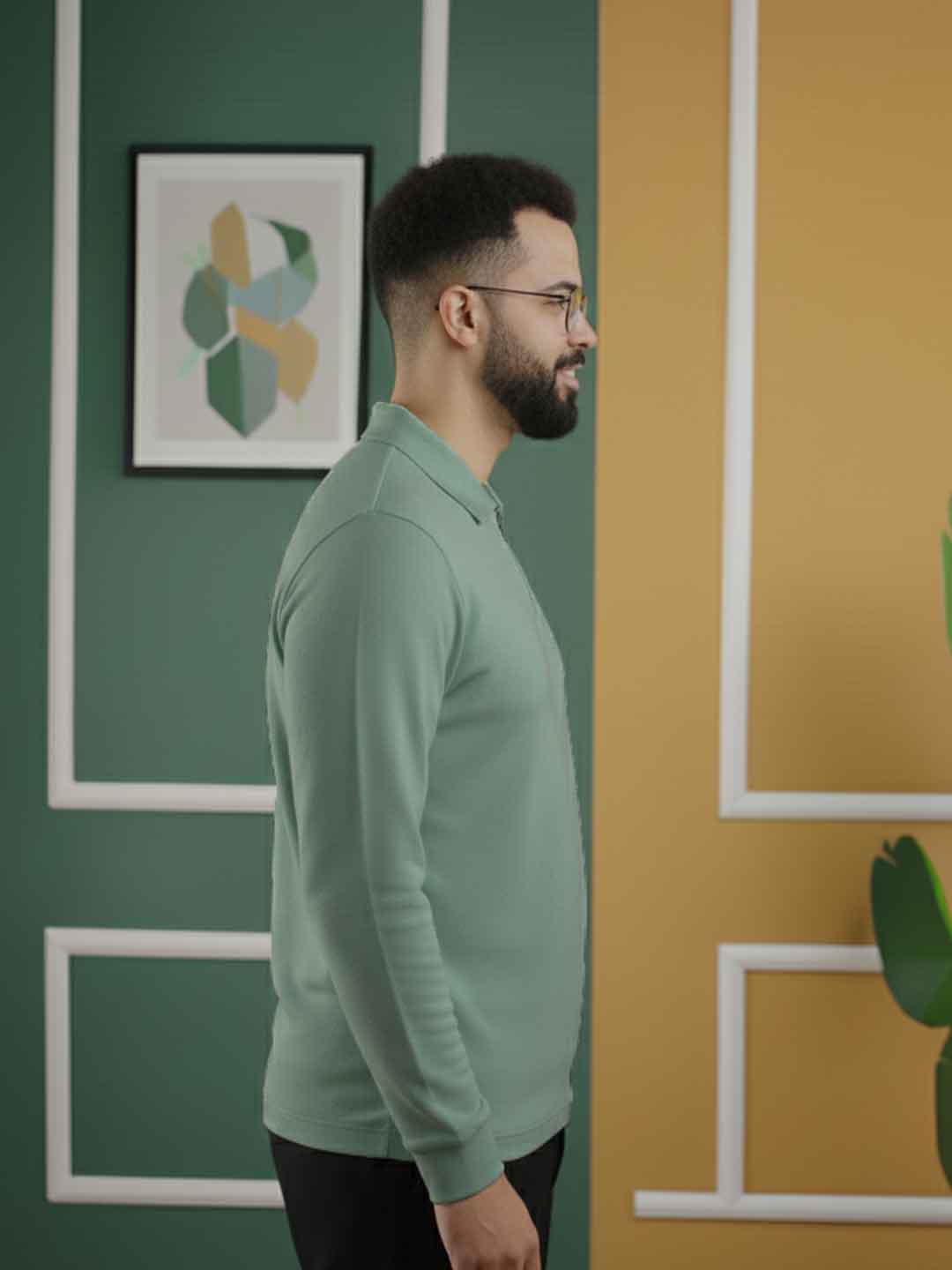 Urban Wolfs Imported Flex Lock Mint Zipper Polo