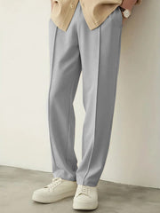 Men's Imported Plated Light Grey Baggy Joggers