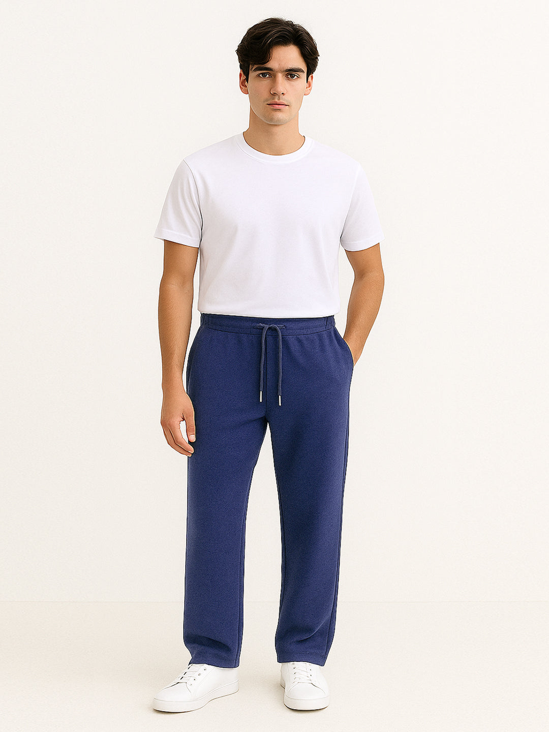 Men's Imported Loose Bottom Blue Trouser