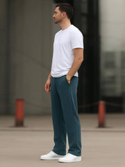 Men's Imported Loose Bottom Steal Blue Trouser
