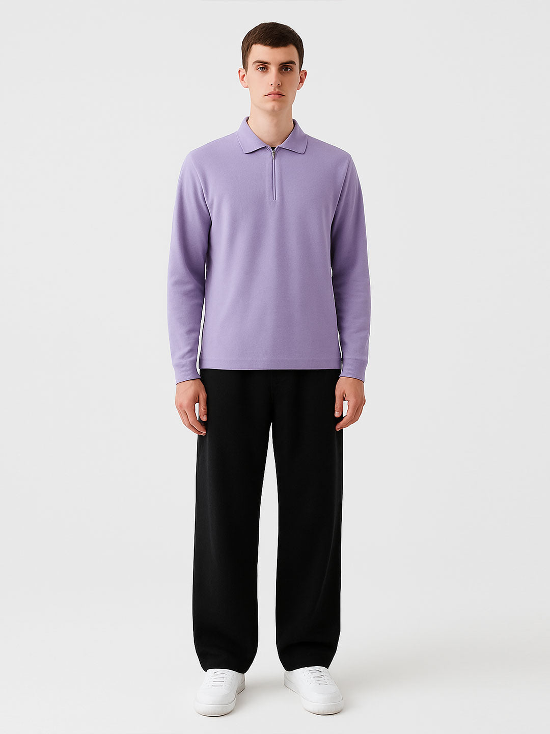 Urban Wolfs Imported Flex Lock Light Purple Zipper Polo